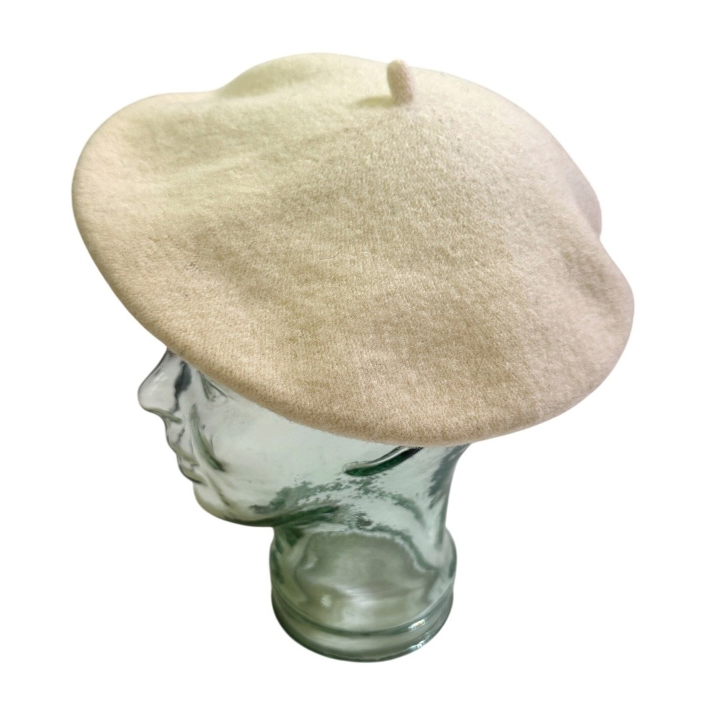 Vintage 1960's Normandy Ultrabasque Beret Cream Wool Czechoslovakia French Hat